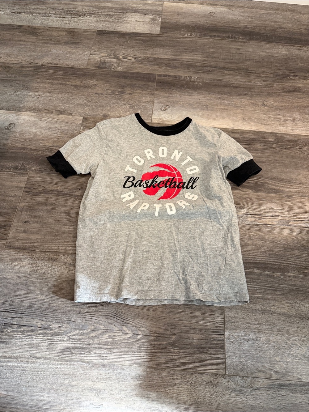NBA Toronto Raptors Kids Grey Ringer T-Shirt